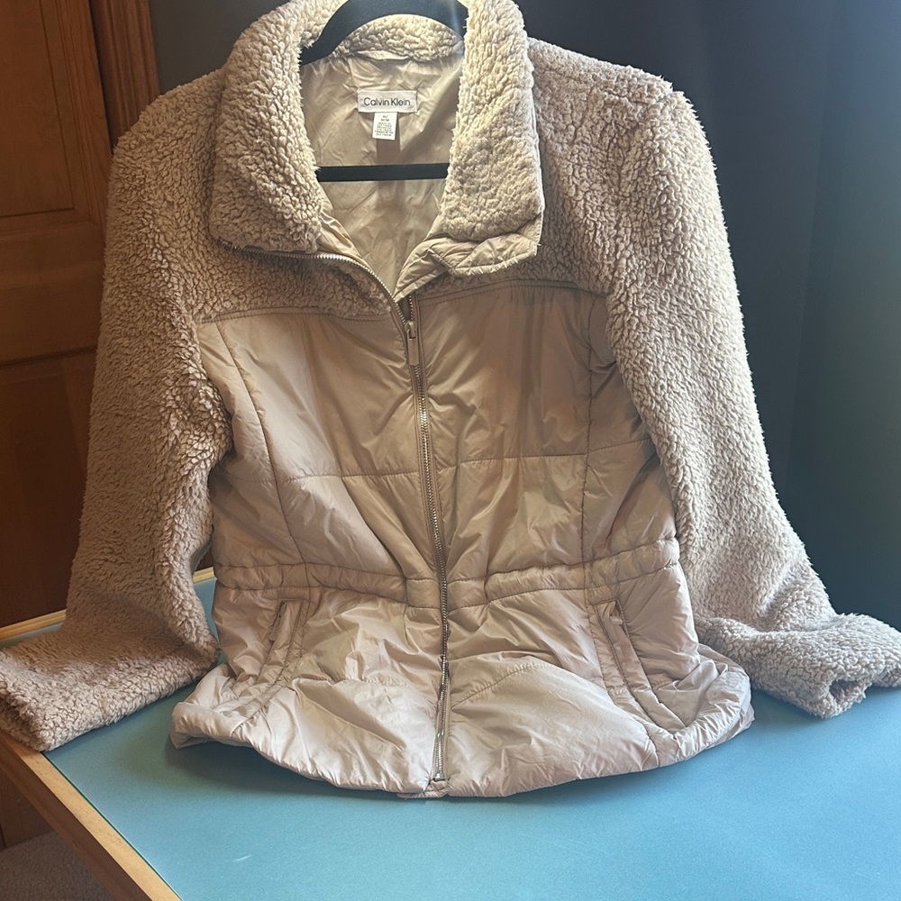Calvin Klein Women's Beige Teddy Jacket
